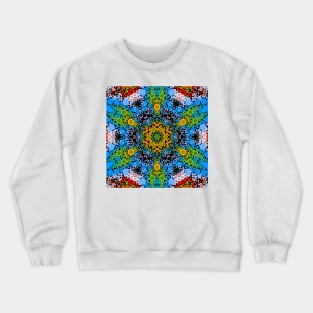 Dot Mandala Flower Yellow Blue and Green Crewneck Sweatshirt